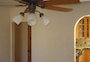 View of the hallway and kitchen from the dining room.